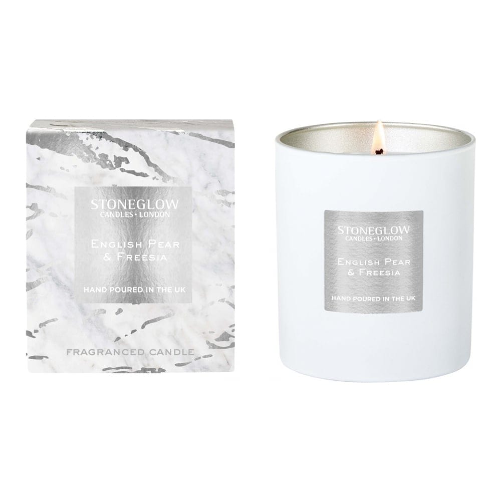 StoneGlow - Bougie parfumée 'English Pear & Freesia' - 220 g