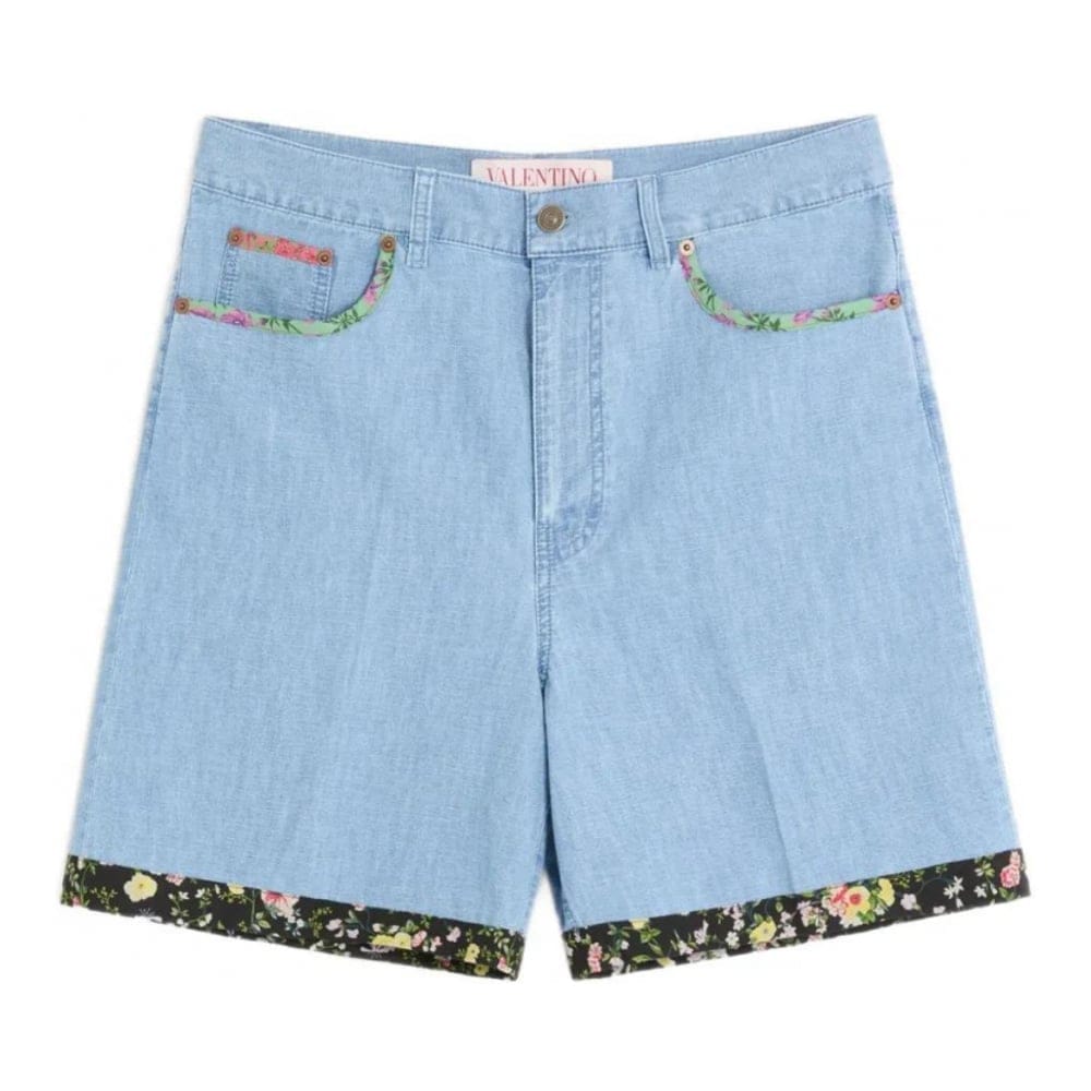 Valentino garavani - Bermuda 'Floral-Trim' pour Hommes