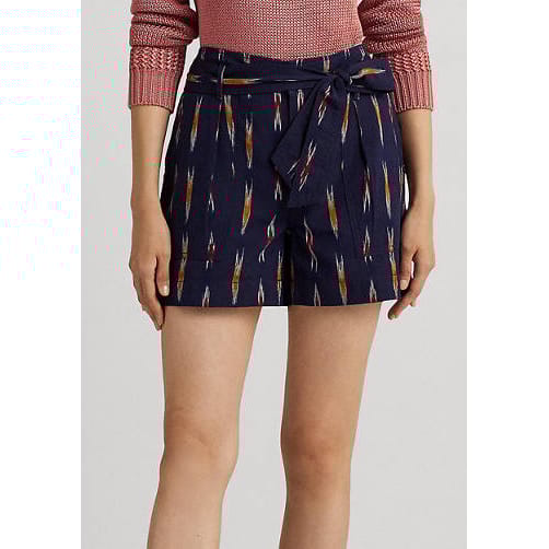 Lauren ralph lauren - 'Geo Motif Belted Jacquard Shorts' pour Femmes