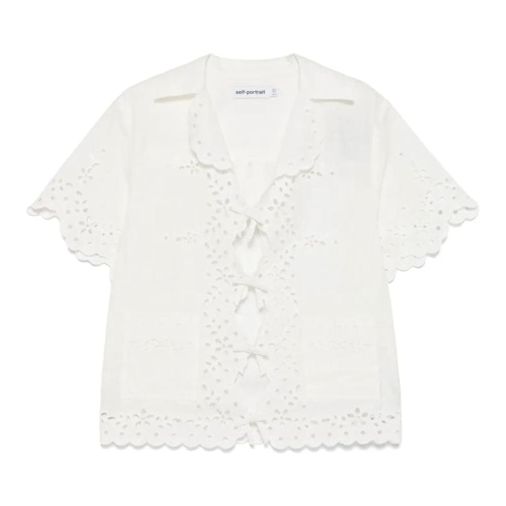 Self portrait - Chemise à manches courtes 'Embroidered' pour Femmes
