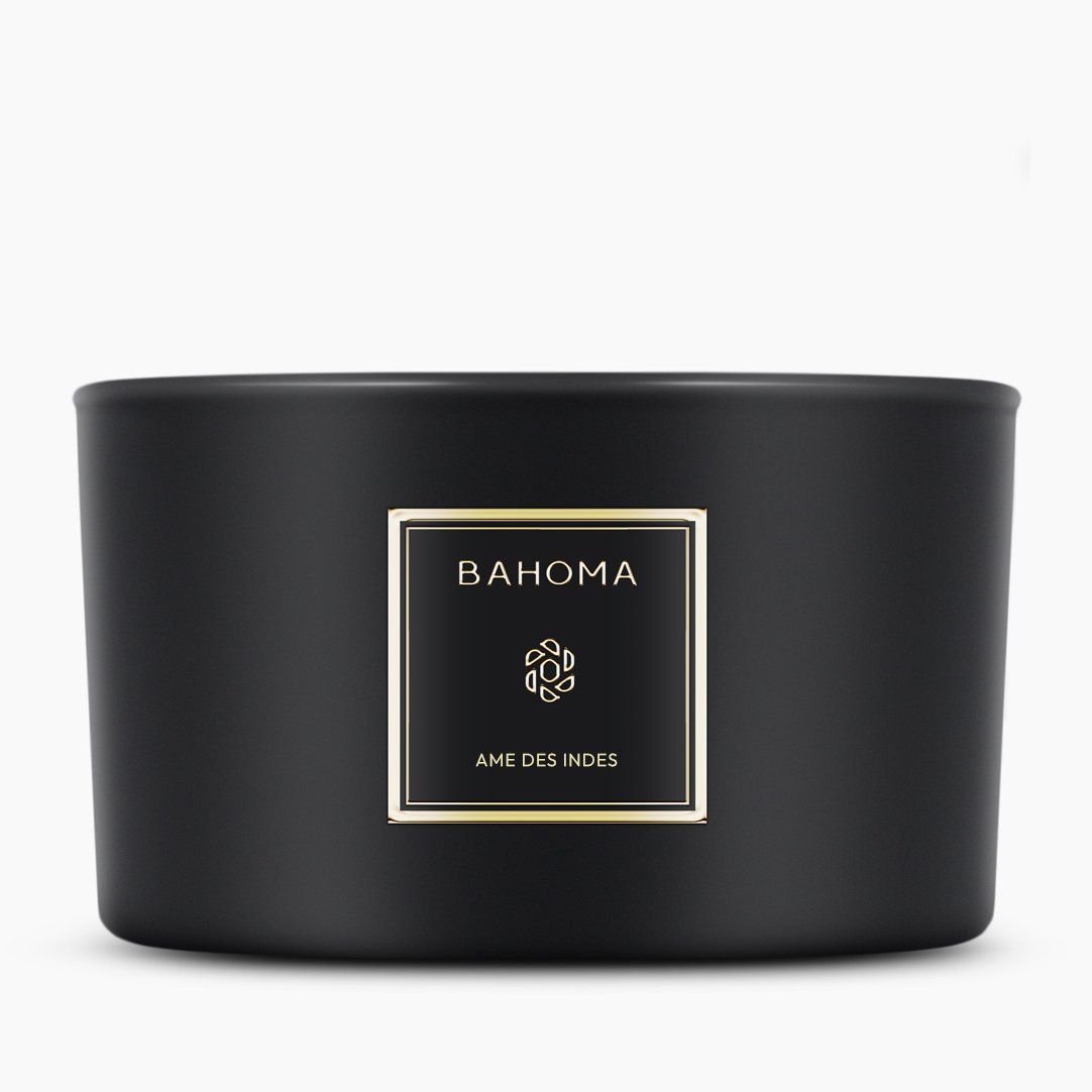 Bahoma london - Bougie 3 mèches 'Obsidian' - Ame des Indes 400 g