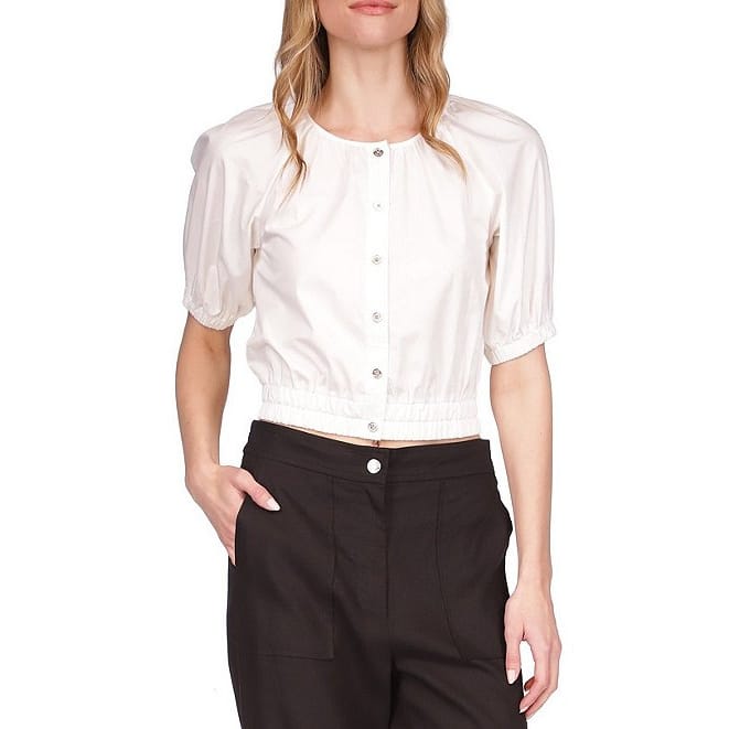 Michael michael kors - 'Poplin Crop Blouson Top' pour Femmes
