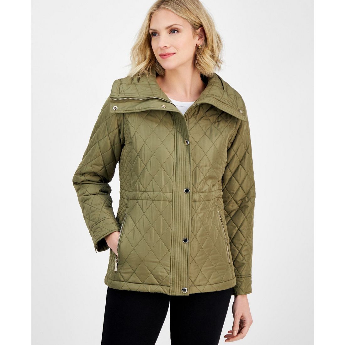 Michael kors - Manteau 'Quilted Hooded Zip-Front' pour Femmes