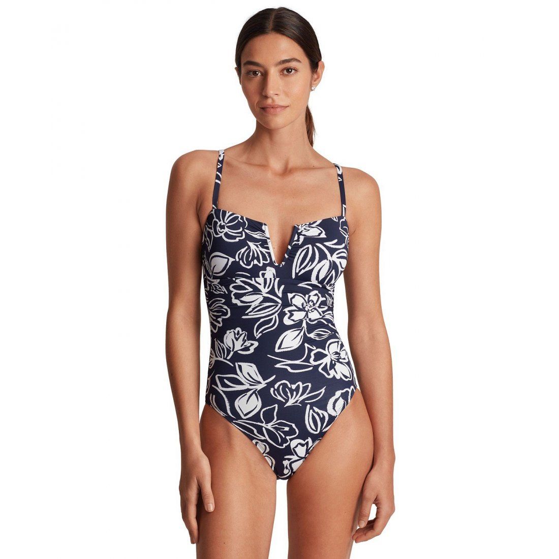 Lauren ralph lauren - 'Floral-Print U-Wire One-Piece Swimsuit' pour Femmes