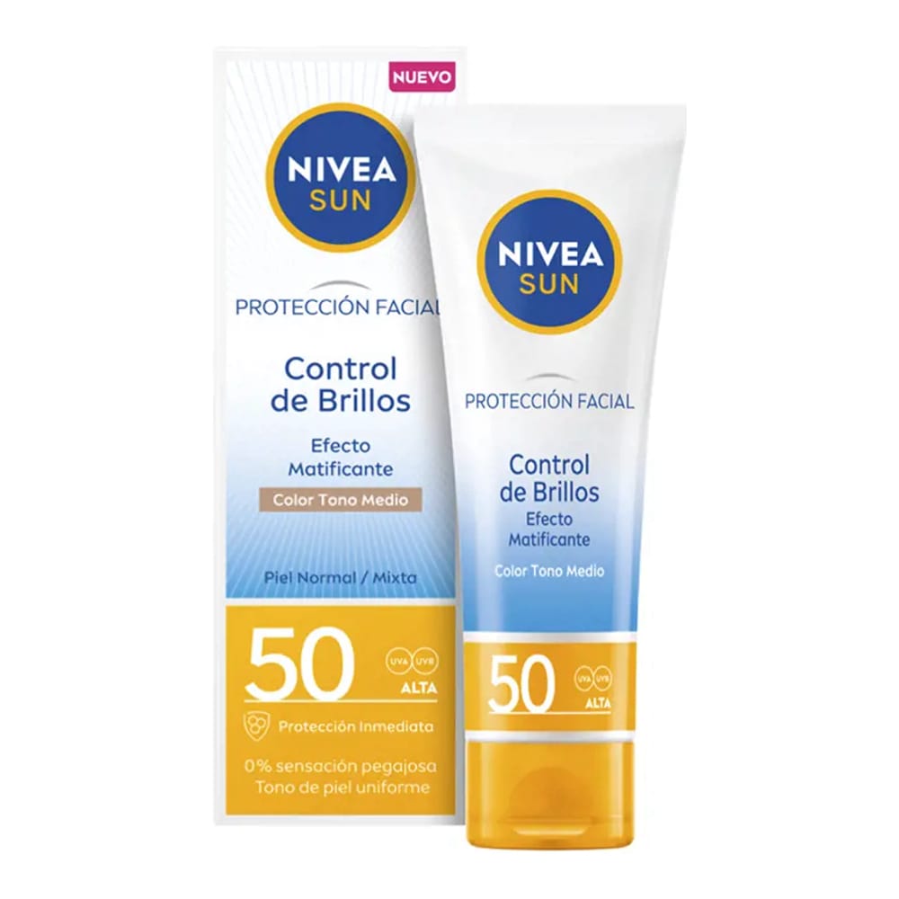Nivea - Crème solaire pour le visage 'Sun Control Shine Medium Mattifying SPF50' - 40 ml