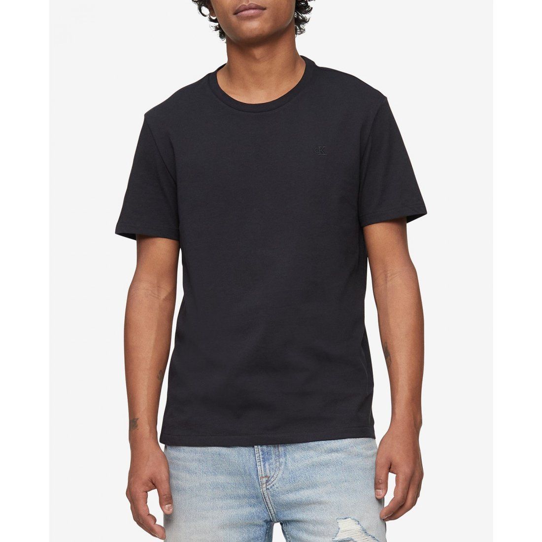 Calvin klein - 'Smooth Cotton Solid Crewneck T-Shirt' pour Hommes