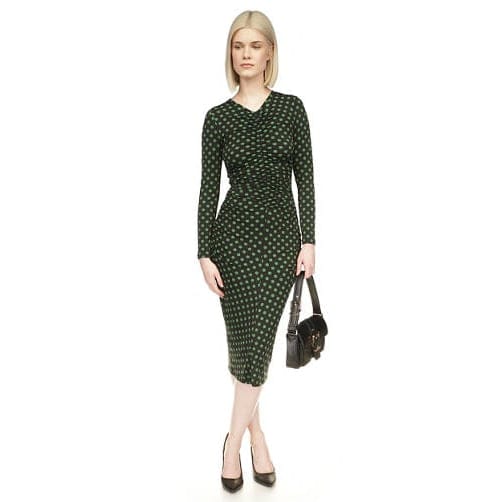 Michael michael kors - Robe Midi 'Long Sleeve Ruched' pour Femmes