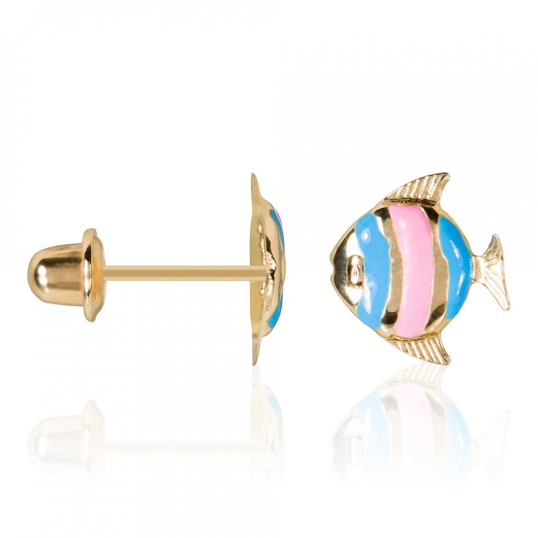 L'instant d'or - Boucles d'oreilles 'Poisson Heureux' pour Filles