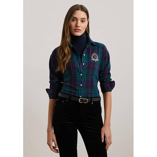 Lauren ralph lauren - "'Relaxed Fit Black Watch Plaid Shirt' pour Femmes"