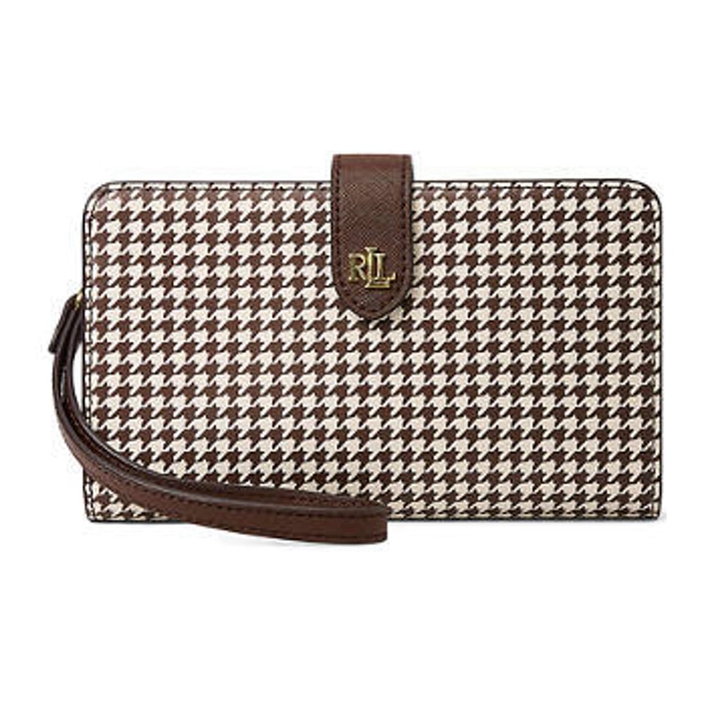 Lauren ralph lauren - 'Print Crosshatch Leather Tech Wristlet' pour Femmes