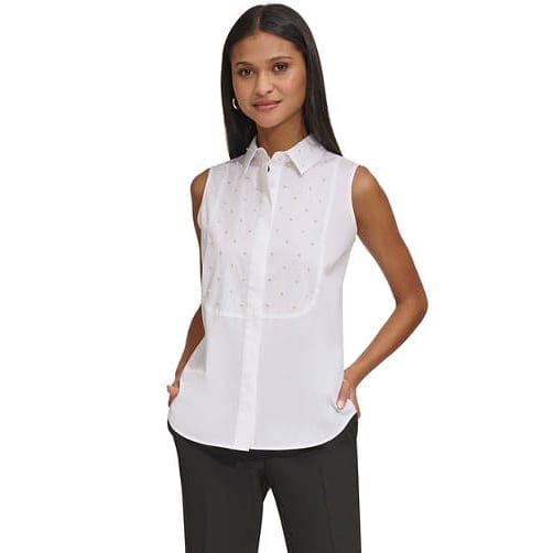 Karl lagerfeld paris - Haut sans manches 'Sleeveless Top with Pearl Accents' pour Femmes