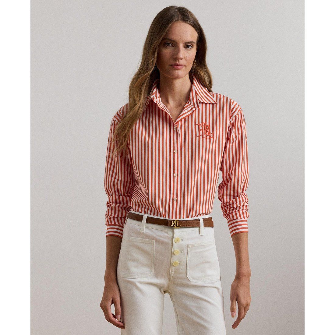 Lauren ralph lauren - 'Relaxed-Fit Striped Broadcloth Shirt' pour Femmes