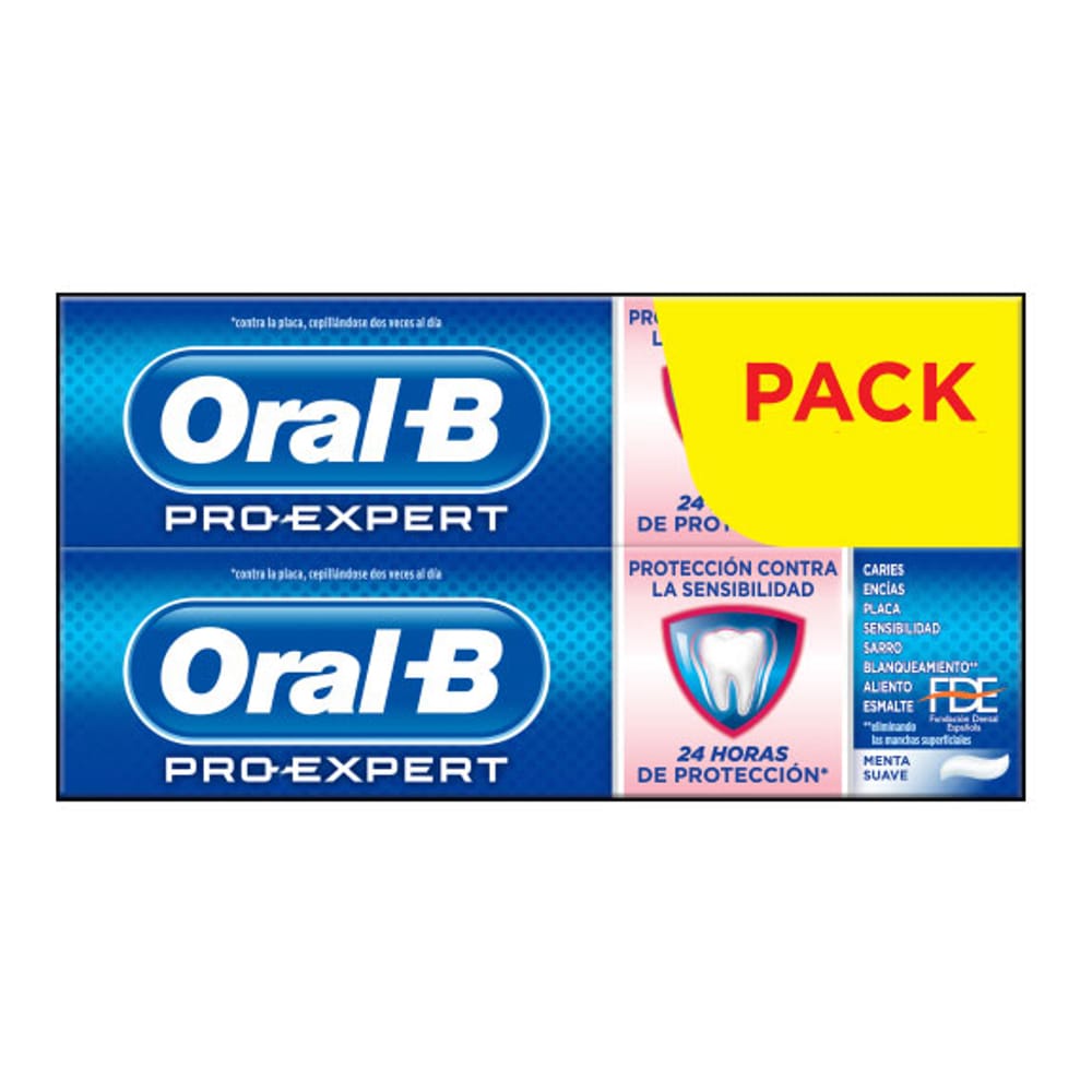 Oral-B - Dentifrice 'Pro-Expert Sensitive Whitening' - 75 ml, 2 Pièces