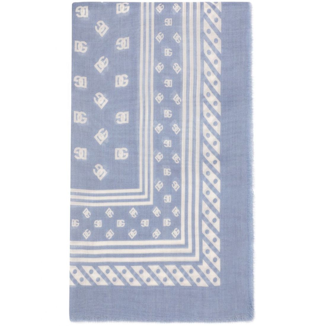 Dolce&gabbana - Écharpe en laine 'Logo-Print Frayed' pour Femmes