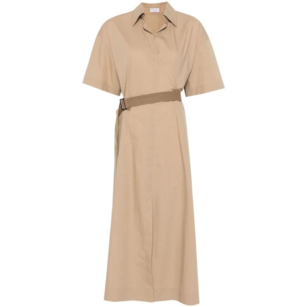 Brunello cucinelli - Robe Midi 'Poplin' pour Femmes