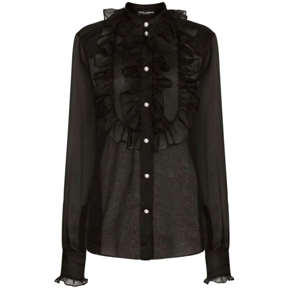 Dolce&gabbana - Blouse à manches longues 'Frilled-Detail' pour Femmes