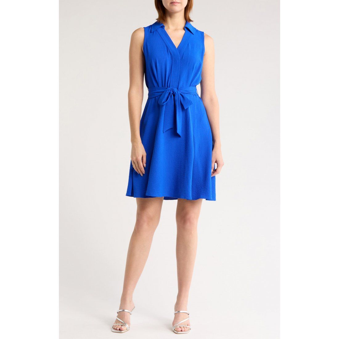Dkny - Robe mini 'Collared Faux Wrap' pour Femmes
