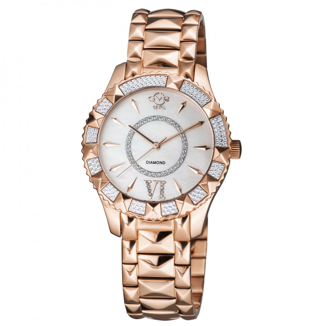 Gevril - Women's Venice Mop Dial Ip Rose Gold Stainless Steel Watch