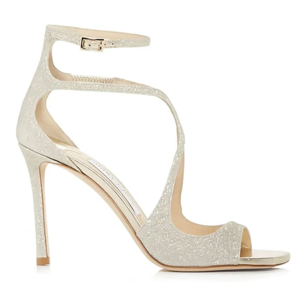 Jimmy choo - Sandales  'Azia Glittered Buckled' pour Femmes