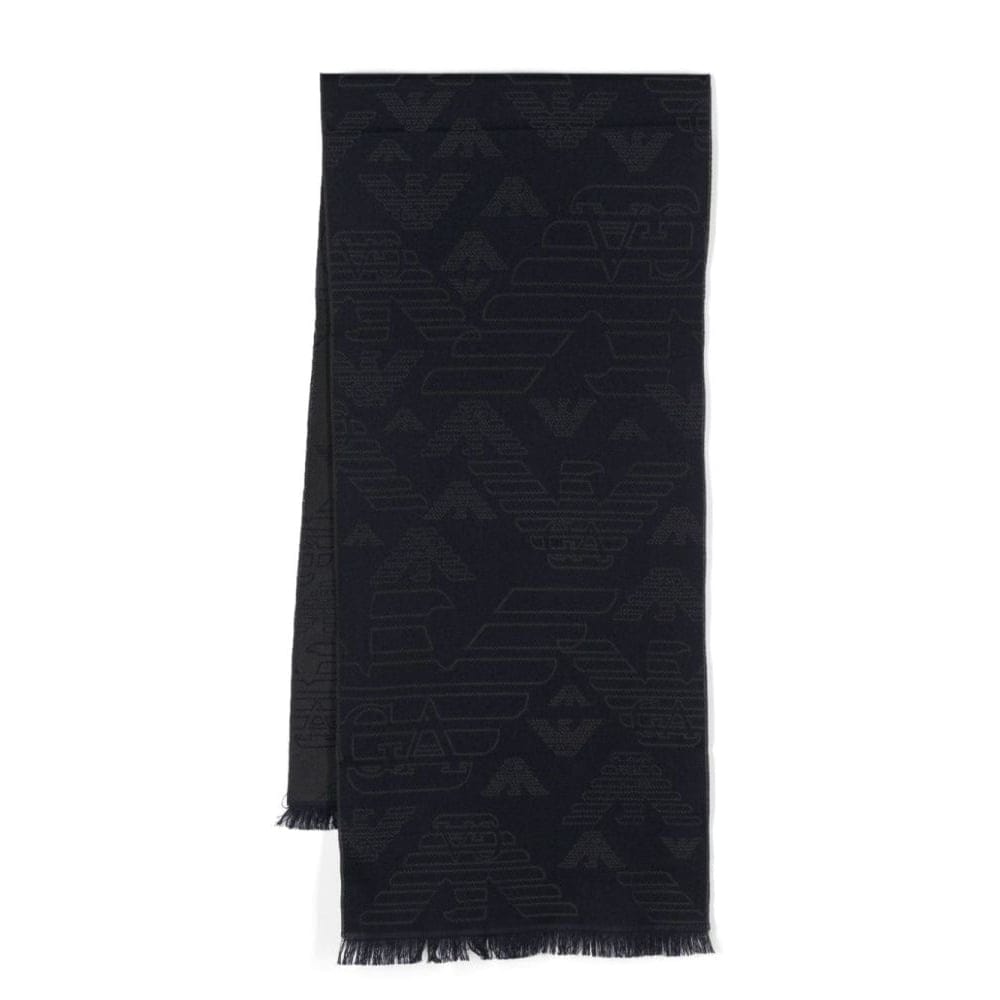 Emporio armani - Écharpe en laine 'Eagle-Head Jacquard' pour Hommes