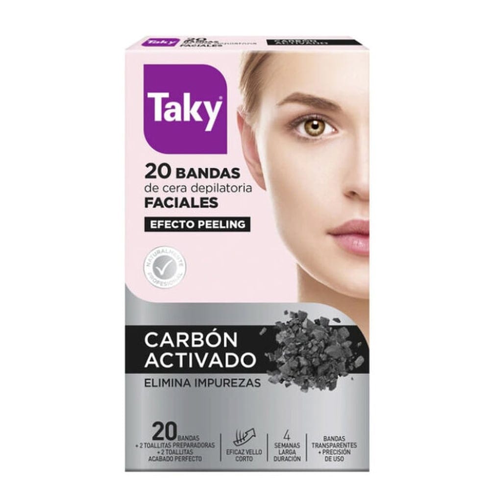 Taky - Bandes de cire pour visage 'Activated Charcoal' - 20 Pièces