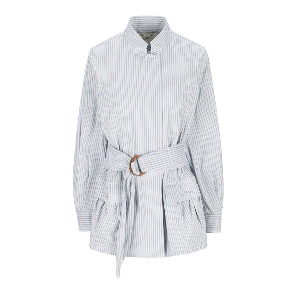 Fendi - Veste 'Striped Ring Buckle Belted' pour Femmes