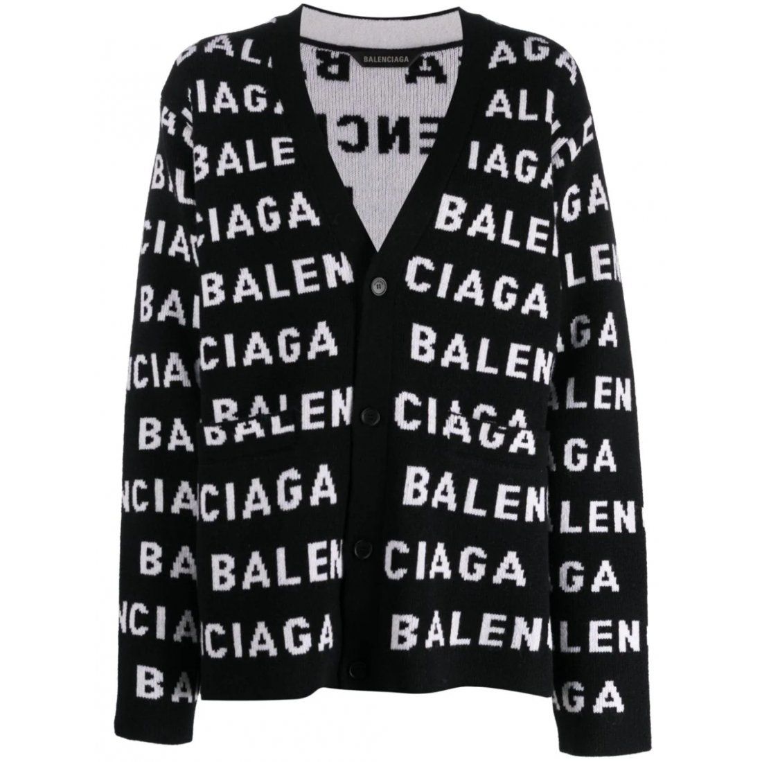 Balenciaga - Cardigan 'All-Over Logo' pour Femmes