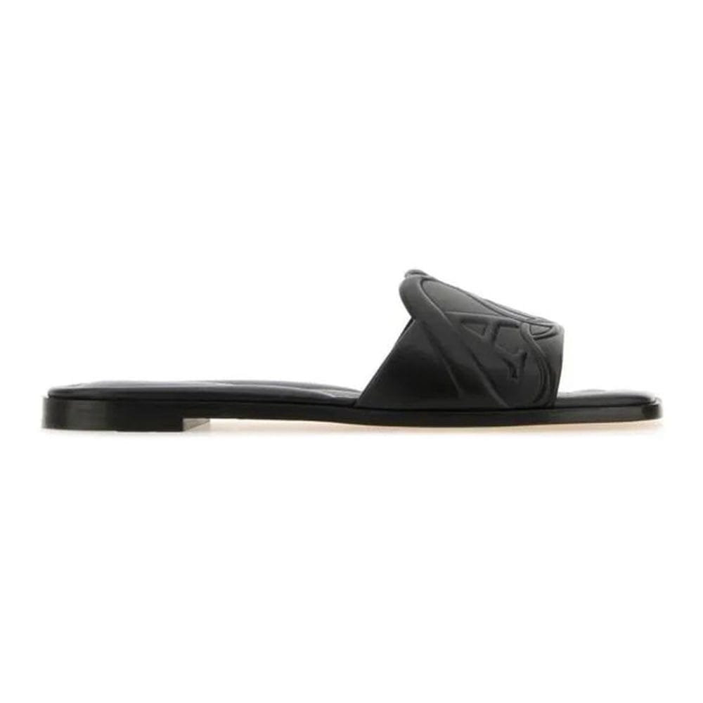 Alexander mcqueen - Sandales plates 'Embossed-Logo' pour Femmes