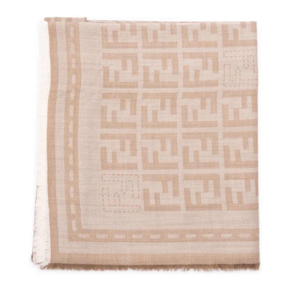 Fendi - Écharpe en laine 'Monogram-Pattern' pour Femmes