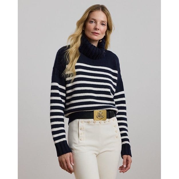 Lauren ralph lauren - 'Striped Wool-Blend Turtleneck Sweater' pour Femmes