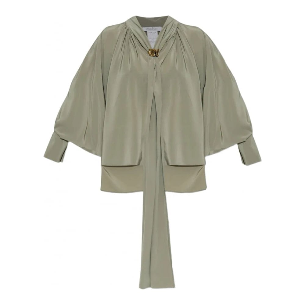 Max mara - Blouse à manches longues 'Pleated Tie-Neck' pour Femmes