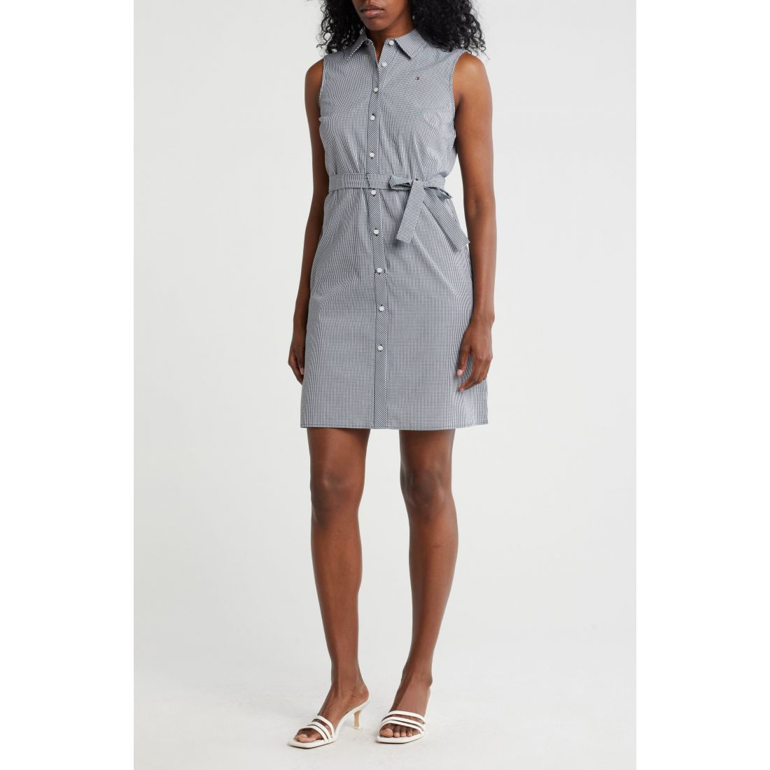 Tommy hilfiger - Robe chemise 'Micro Check Sleeveless Cotton' pour Femmes