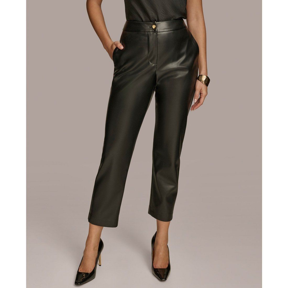 Dkny - Pantalon 'Faux-Leather Ankle' pour Femmes