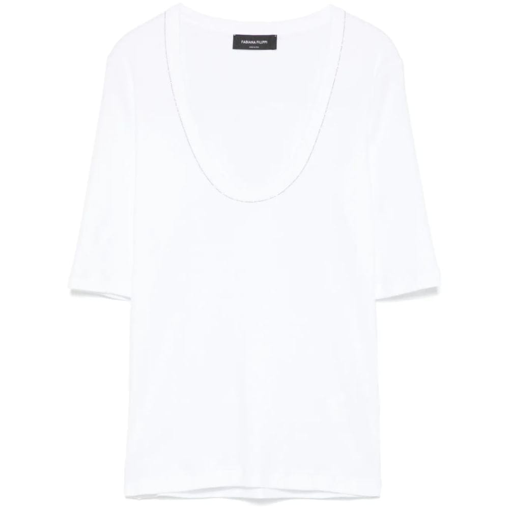 Fabiana filippi - Top à manches courtes 'Beaded Trim-Detail' pour Femmes