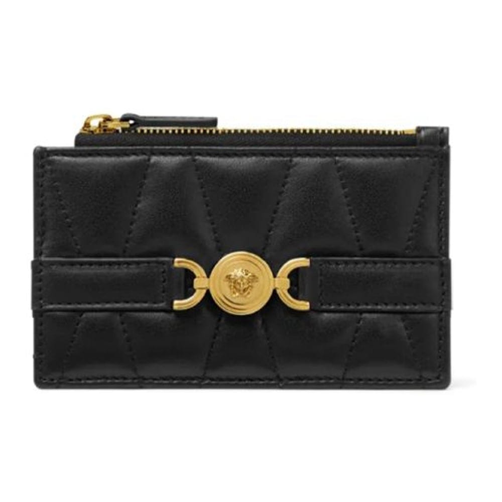 Versace - Porte-carte 'Medusa '95 Quilted Zip' pour Femmes