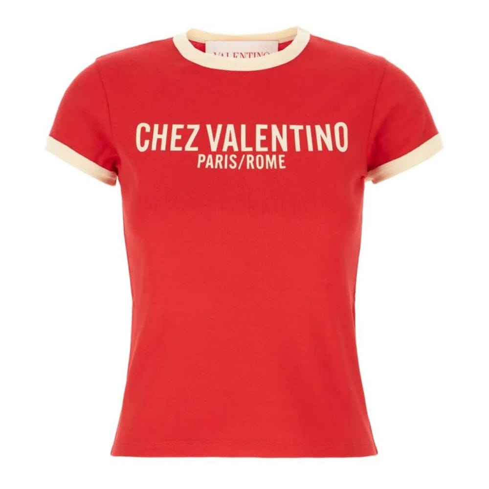 Valentino - T-shirt 'Chez Valentino-Print' pour Femmes