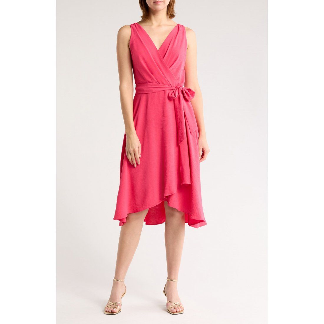 Dkny - Robe Midi 'Faux Wrap Gauze' pour Femmes