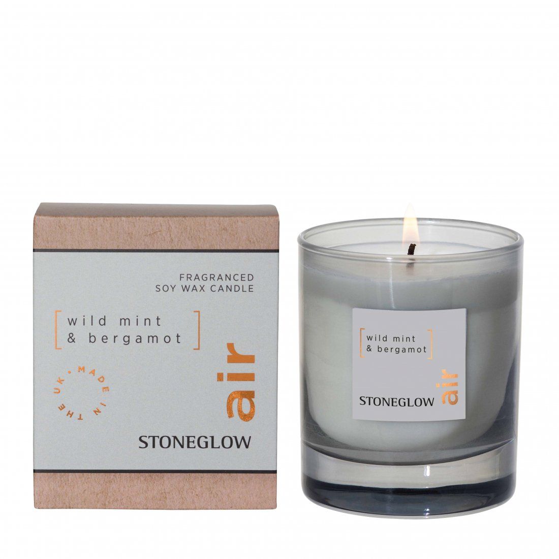 Stoneglow - Bougie parfumée 'Wild Mint & Bergamot' - 160 g