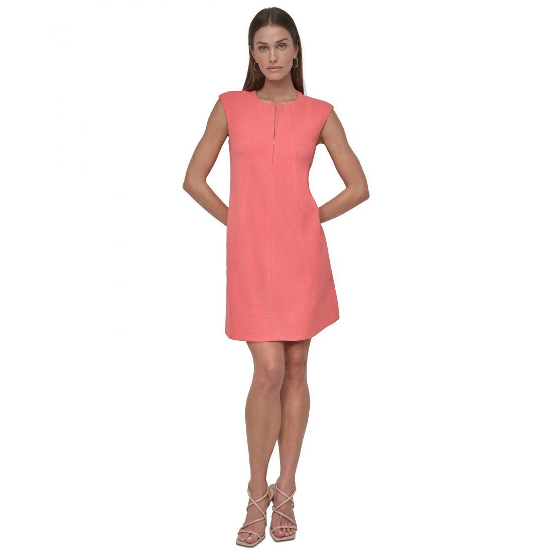 Dkny - Robe droite 'Jewel-Neck Sleeveless' pour Femmes