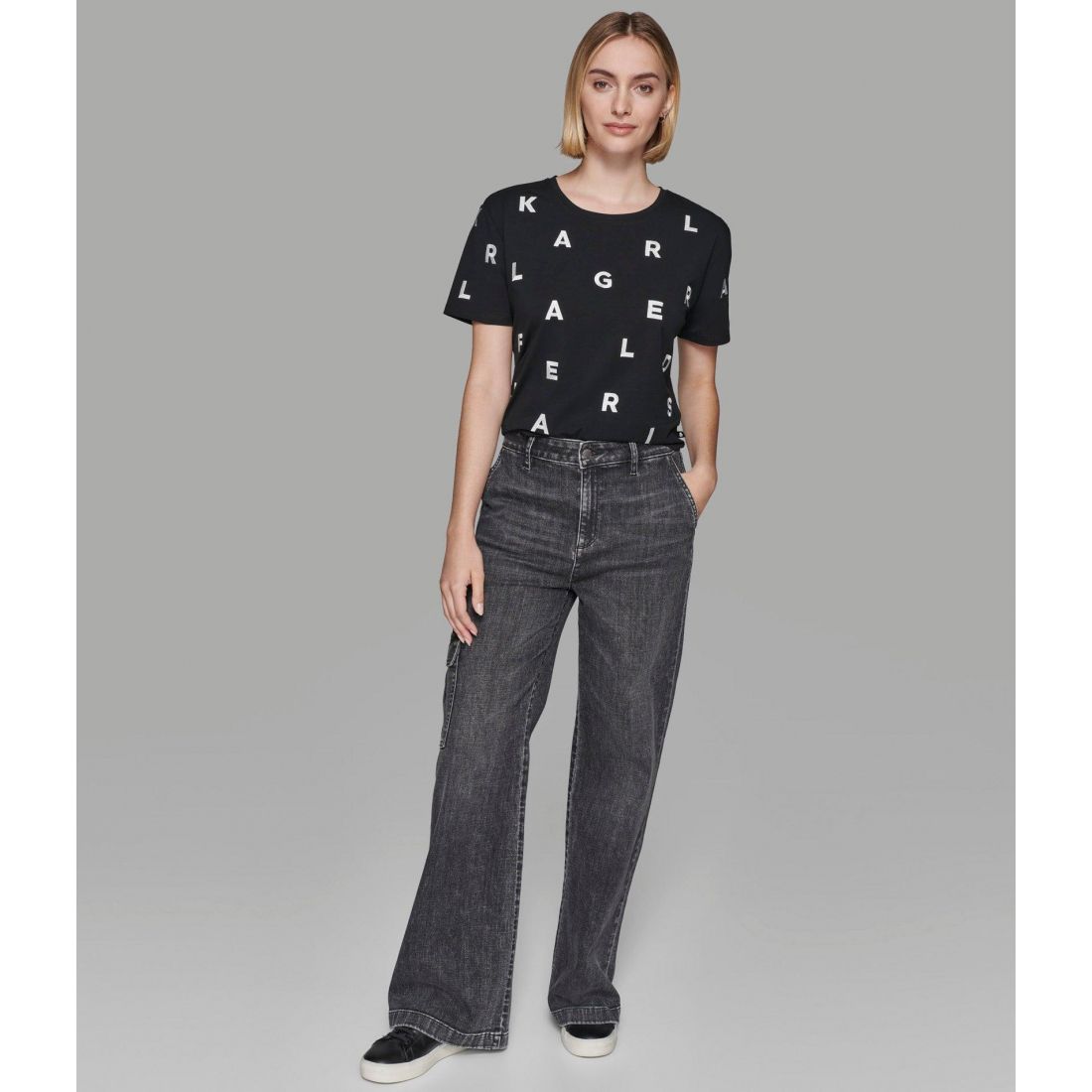 Karl lagerfeld paris - Jeans 'Straight Leg Cargo Washed' pour Femmes