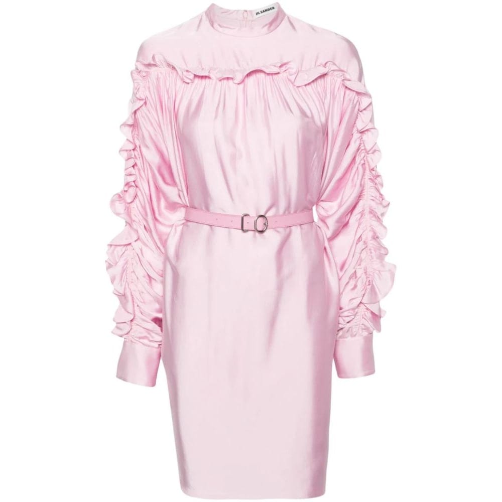 Jil sander - Robe Midi 'Ruffled Belted' pour Femmes