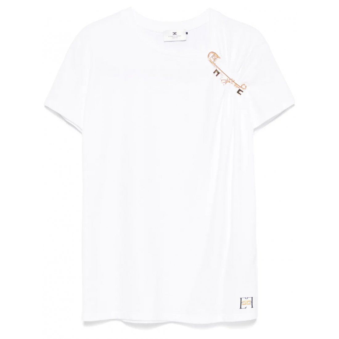 Elisabetta franchi - T-shirt 'Jewelled-Brooch' pour Femmes