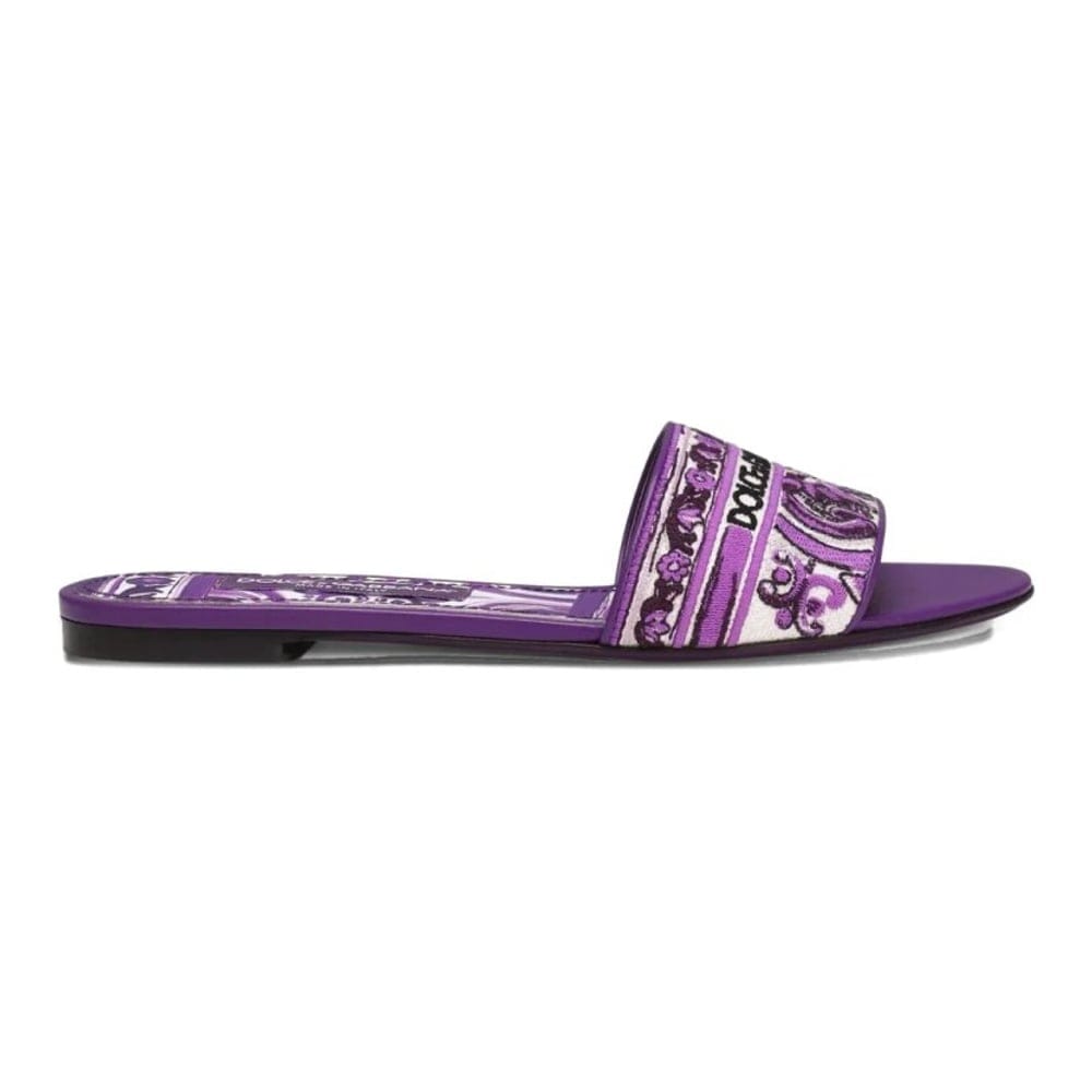Dolce&gabbana - Sandales plates 'Majolica-Pattern' pour Femmes