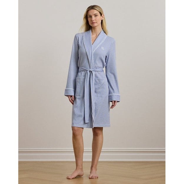 Lauren ralph lauren - 'Striped Interlock Shawl-Collar Robe' pour Femmes