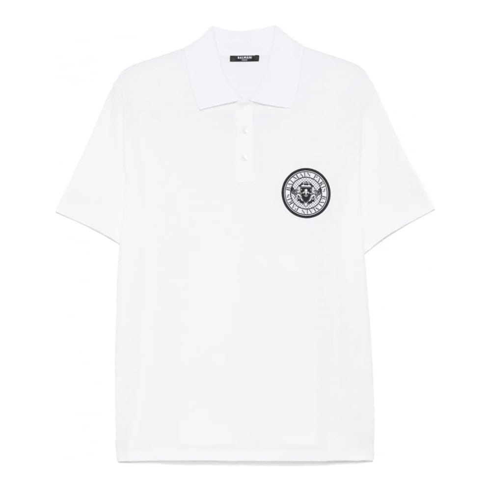 Balmain - Polo 'Coin-Print' pour Hommes