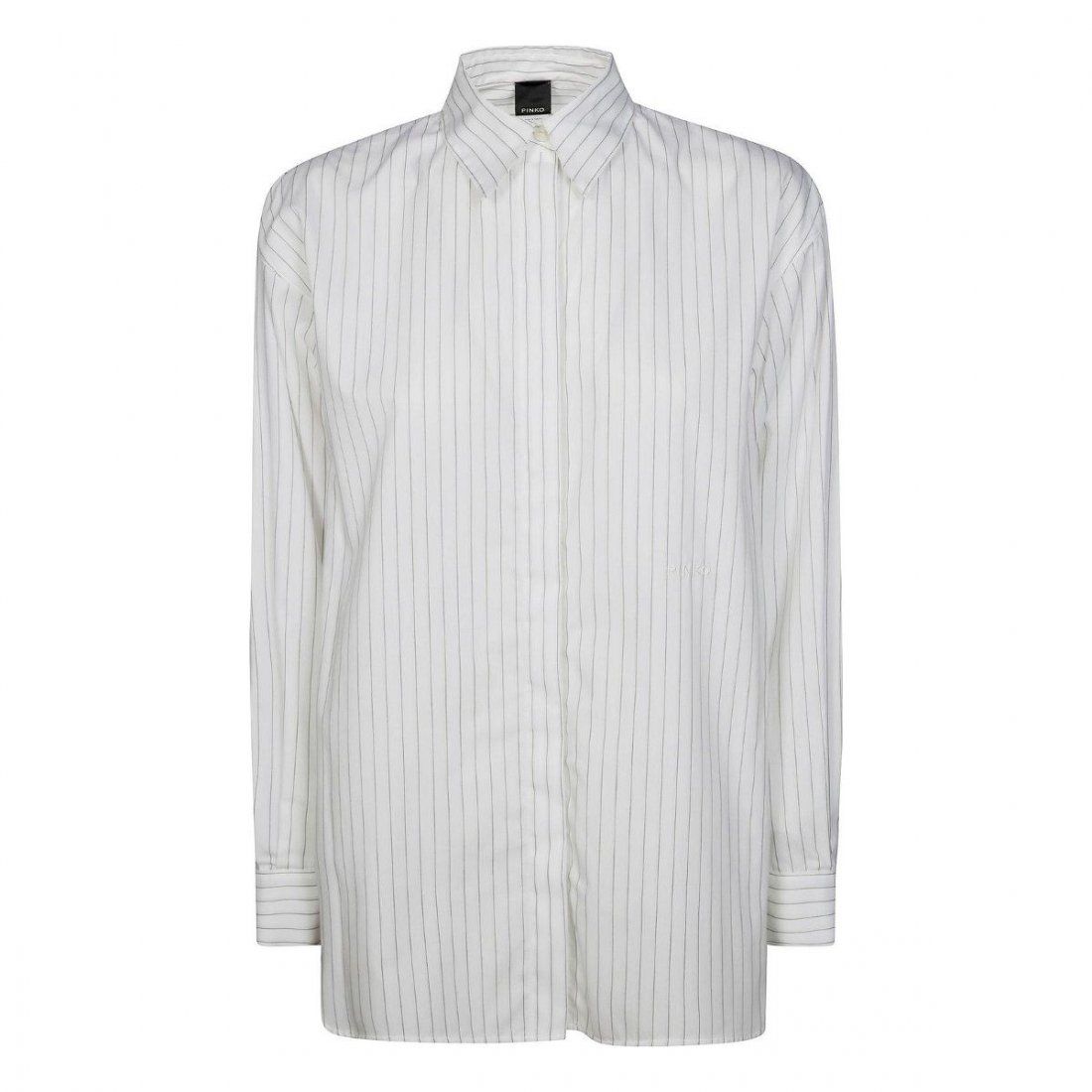 Pinko - Chemise 'Striped Curved Hem' pour Femmes