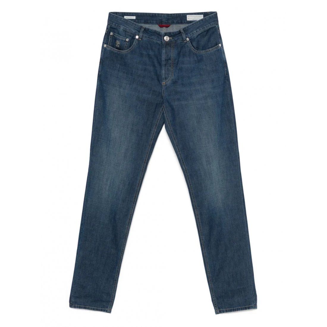Brunello cucinelli - Jeans 'Embroidered-Logo' pour Hommes