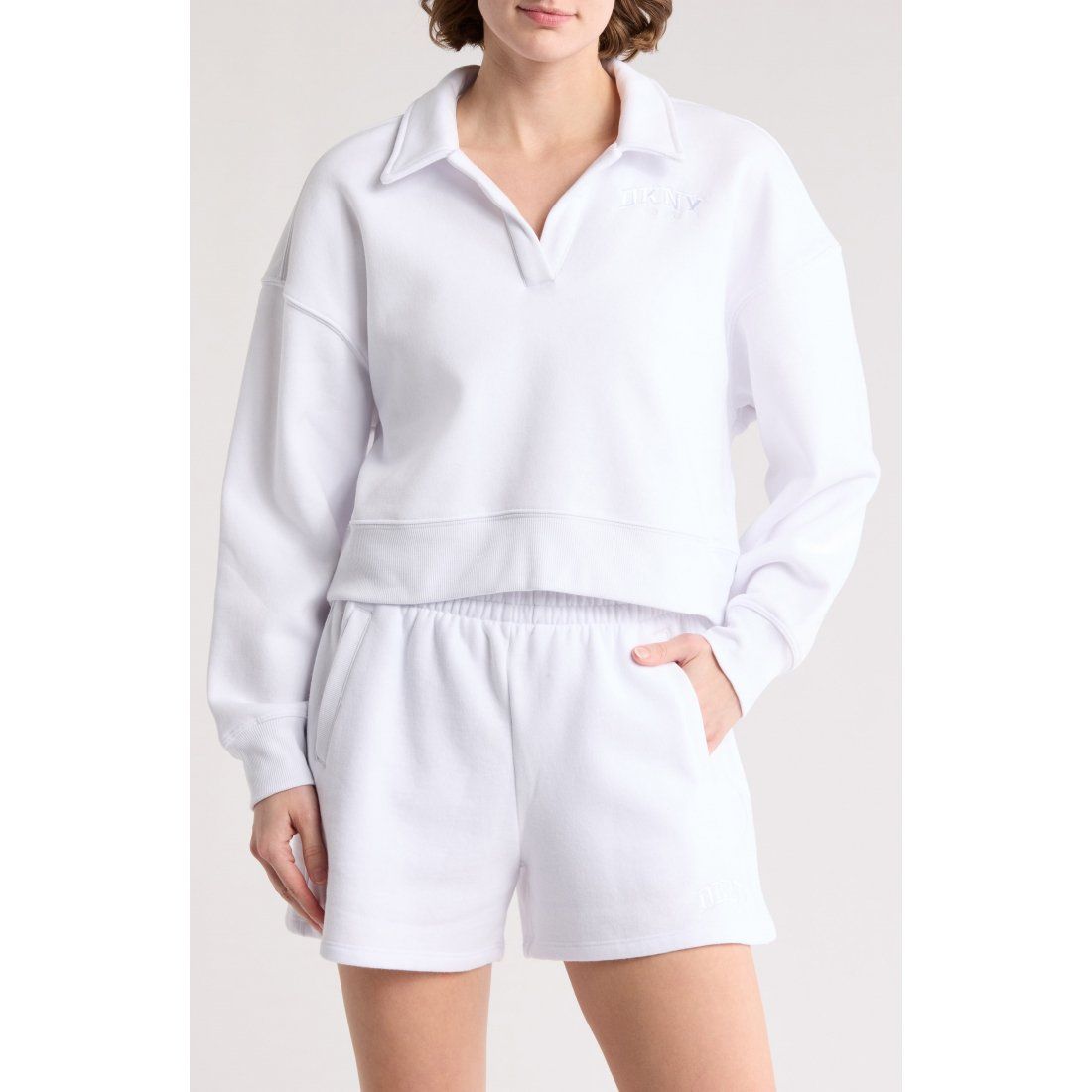 Dkny - Sweatshirt 'Embroidered Logo Johnny Collar' pour Femmes