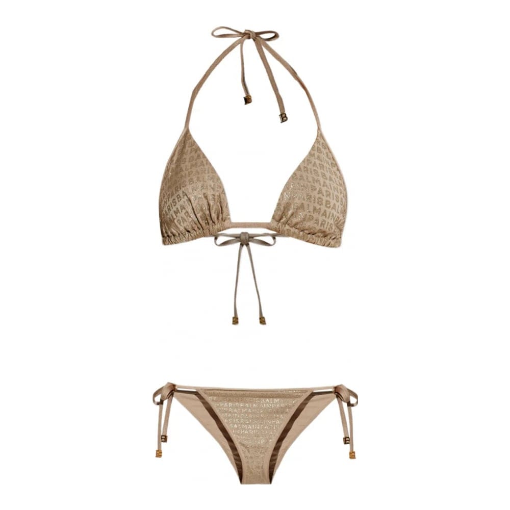 Balmain - Triangle Bikini 'Logo-Embellished' pour Femmes