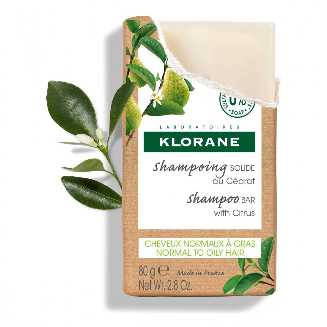 Klorane - Shampoing Solide au Cédrat - 80 g